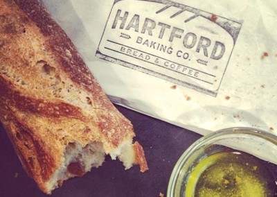 Fresh baguette + olive oil