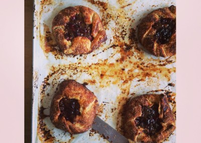 Winter crostatas, with figs, dates, and cranberries